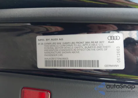 2025 Audi A6 Premium 55 Tfsi Quattro S Tronic z USA, uszkodzony, nr VIN WAUK2BF27SN036925